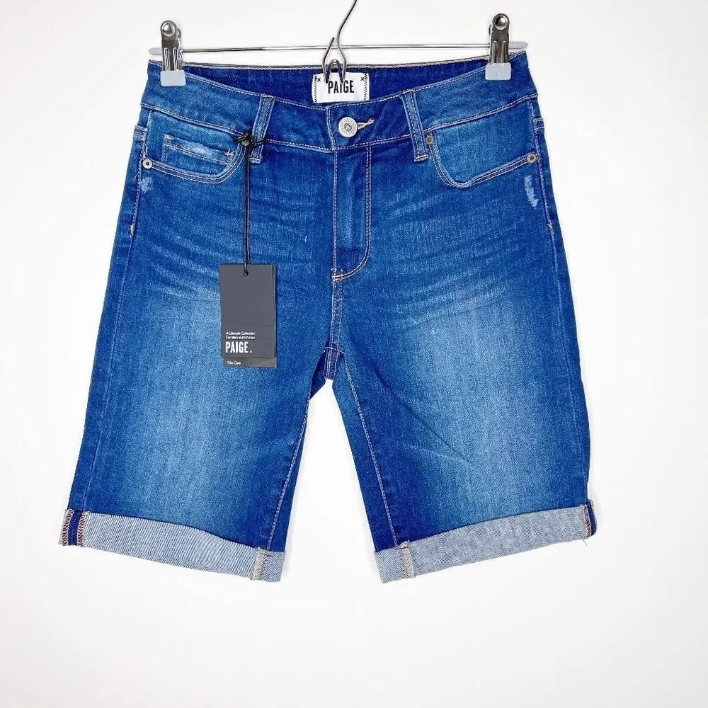PAIGE Jax Cuffed Hem Denim Bermuda Shorts